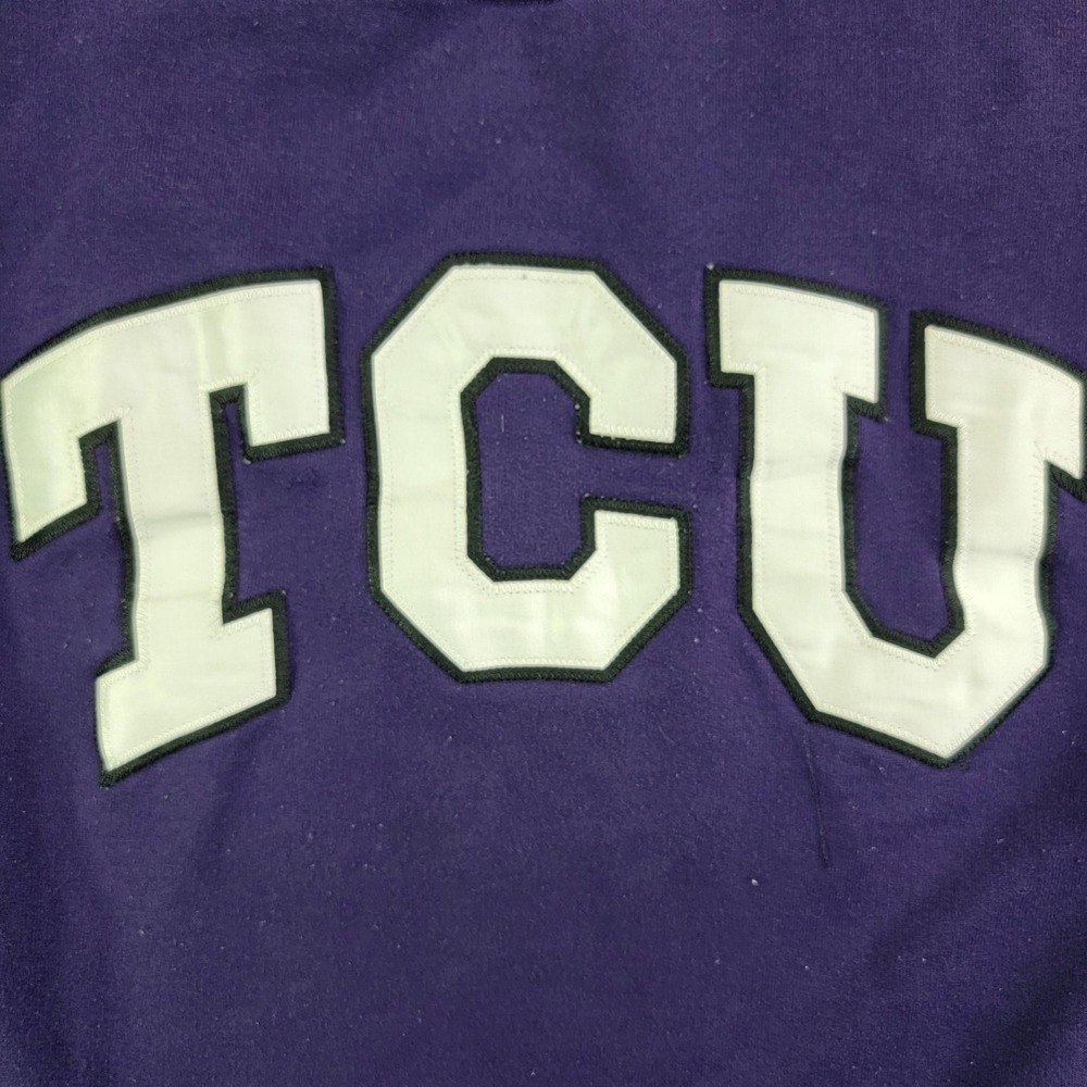 TCU Horned Frogs Sweatshirt Mens Medium Purple NCAA Football Champion Crewneck - Picture 2 of 9